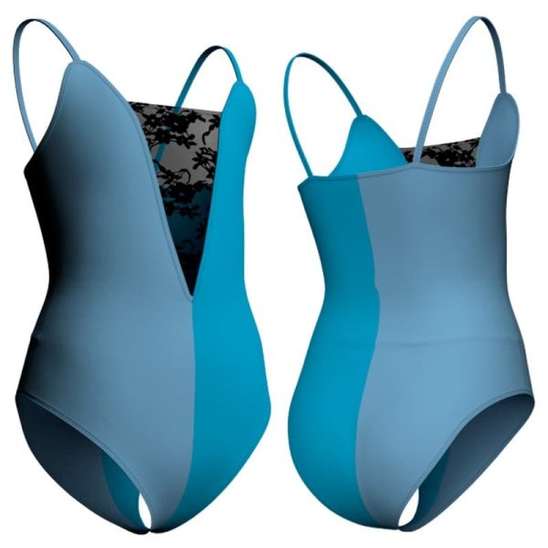 body danza bicolor bretelle con inserto pll26181