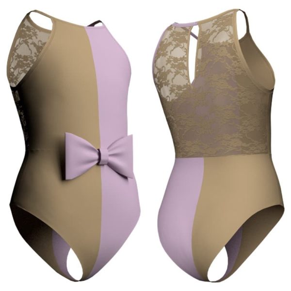 body danza bicolor bretelle con inserto pllm10001