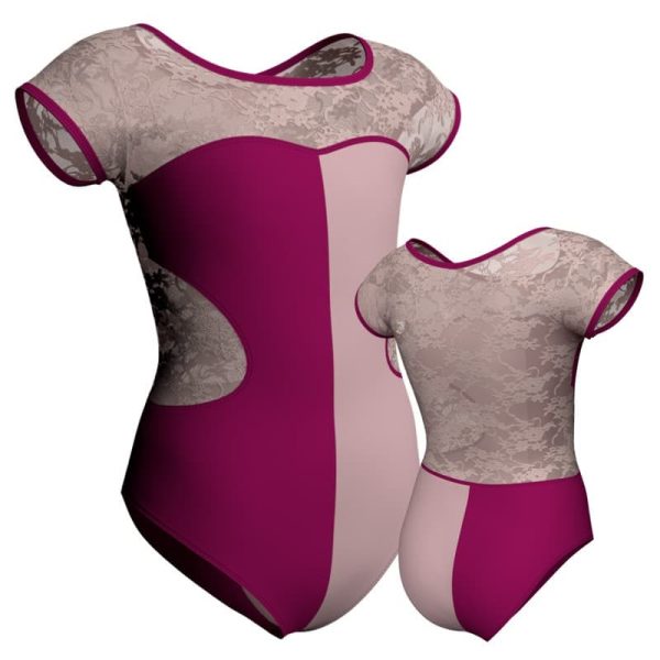 body danza bicolor maniche aletta con inserto pll1001