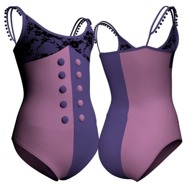 body danza bicolore bretelle con inserto belen pro plz2502t