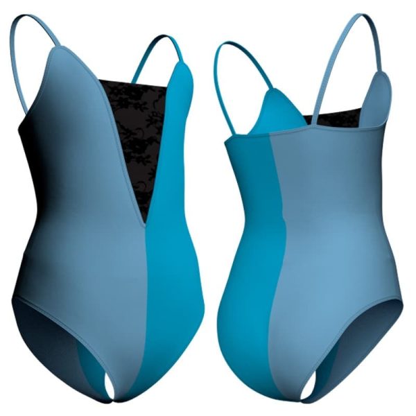 body danza bicolore bretelle con inserto belen pro plz2618