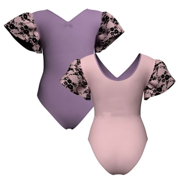 body danza bicolore con inserto e maniche a volant belen pro plh2800