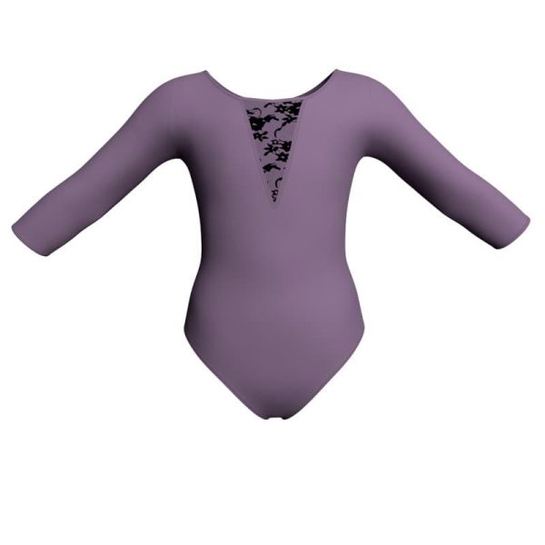 body danza bicolore maniche 3 4 con inserto belen pro plh116