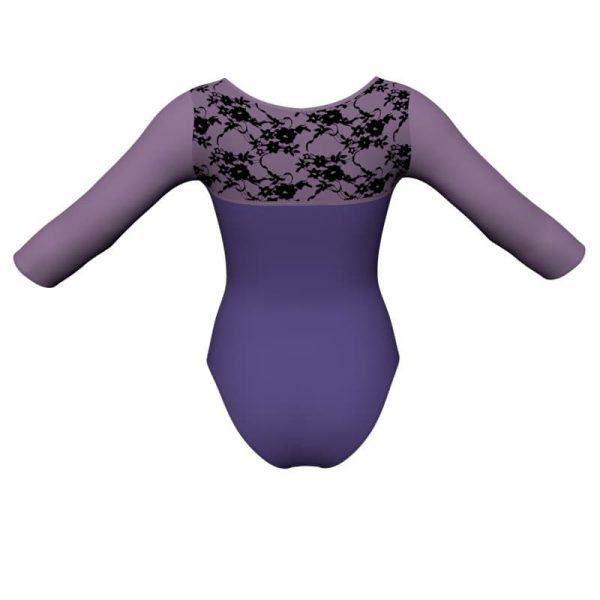 body danza bicolore maniche 3 4 con inserto belen pro plh1161