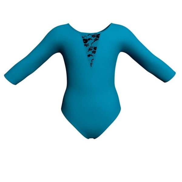 body danza bicolore maniche 3 4 con inserto belen pro plh1162