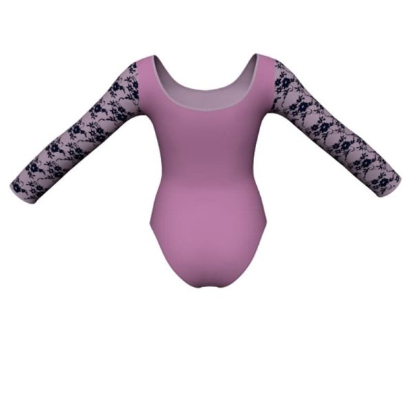 body danza bicolore maniche lunghe con inserto belen pro plh405t1