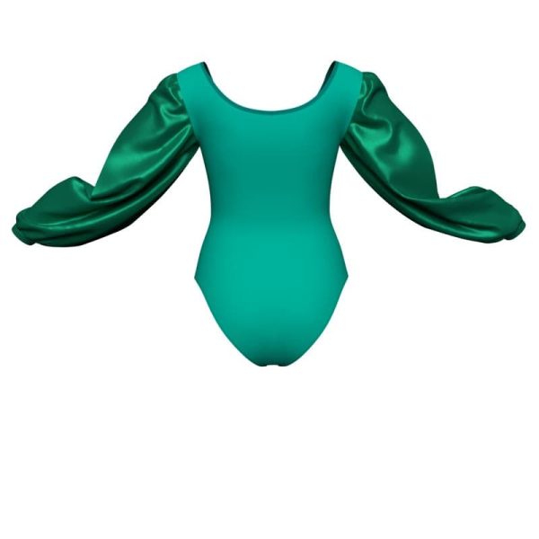 body danza bicolore maniche lunghe con inserto in lurex pli26333