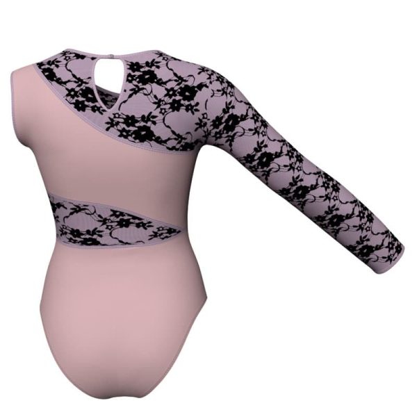 body danza bicolore monospalla con inserto belen pro plh108ss1