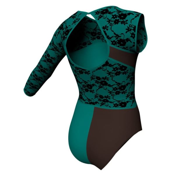 body danza bicolore monospalla con inserto belen pro plz110sst1