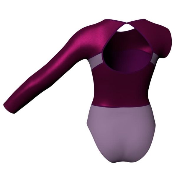 body danza bicolore monospalla con inserto in lurex pli110sst1