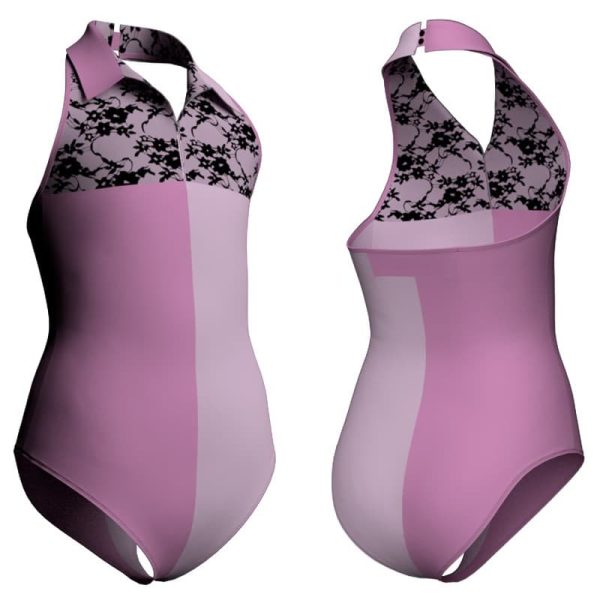 body danza bicolore scollo americana plz130