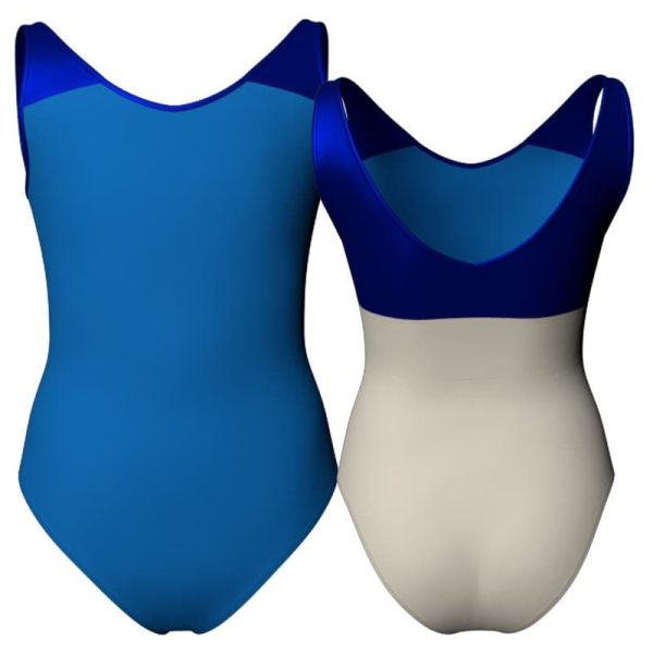 body danza bicolore senza maniche con inserto in lurex pli2201