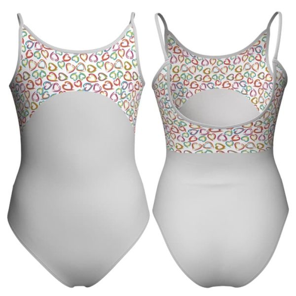 body danza bretelle con inserto fantasia pfa2151