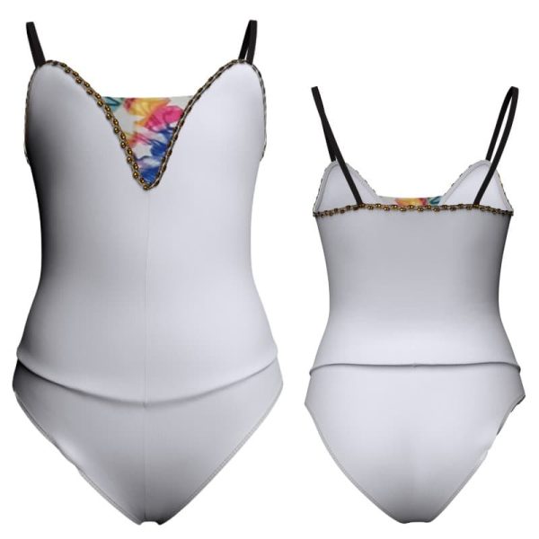 body danza bretelle con inserto fantasia pfa25261