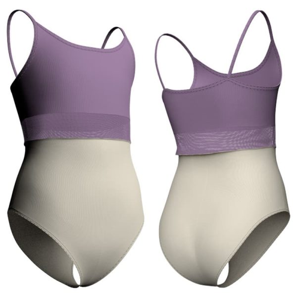 body danza bretelle con inserto in rete o pizzo plp2815