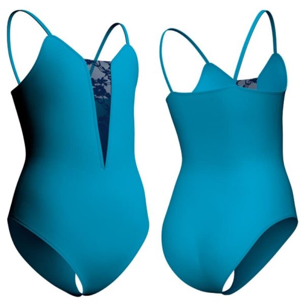 body danza bretelle con inserto in rete o pizzo plp40w