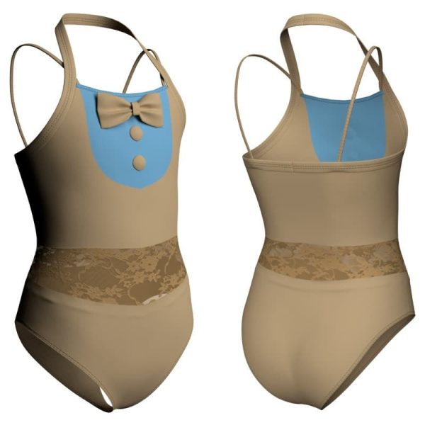 body danza bretelle con inserto in rete o pizzo plpm10035