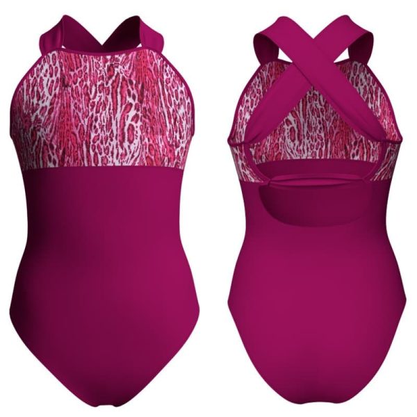 body danza bretelle con inserto pois dama animal pda232