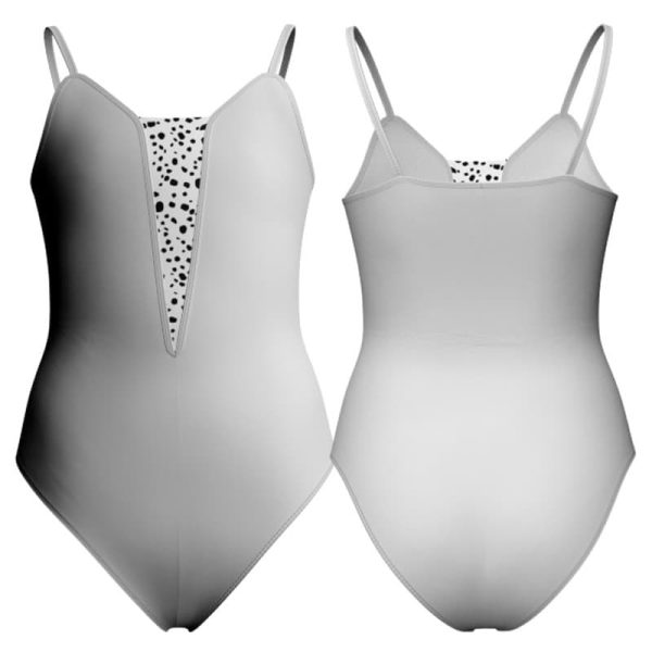 body danza bretelle con inserto pois dama animal pda26091