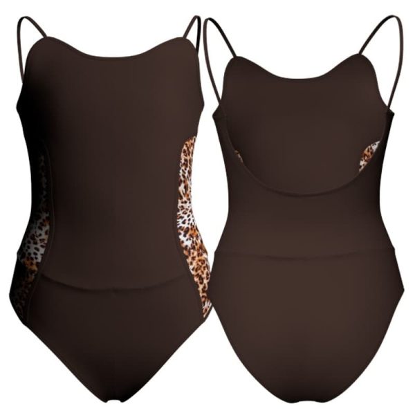 body danza bretelle con inserto pois dama animal pda2629