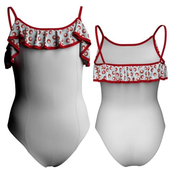 body danza bretelle con inserto pois dama animal pda7y1