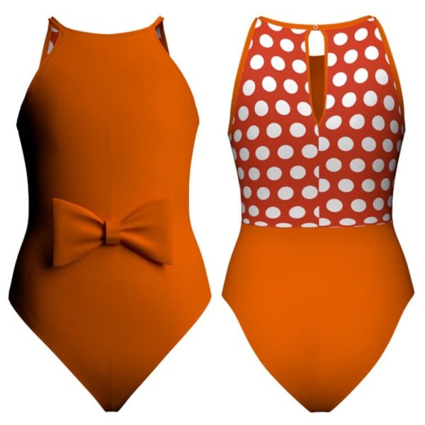 body danza bretelle con inserto pois dama animal pdam1000