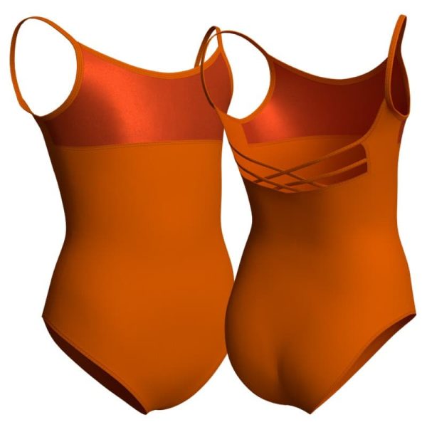 body danza bretelle con intreccio dietro e inserto in lurex plc1014s2