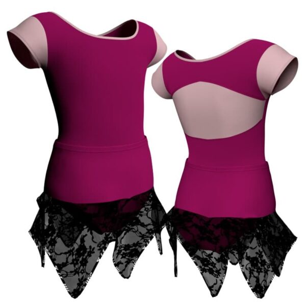 body danza con gonna maniche aletta e inserto sk308lcl2111