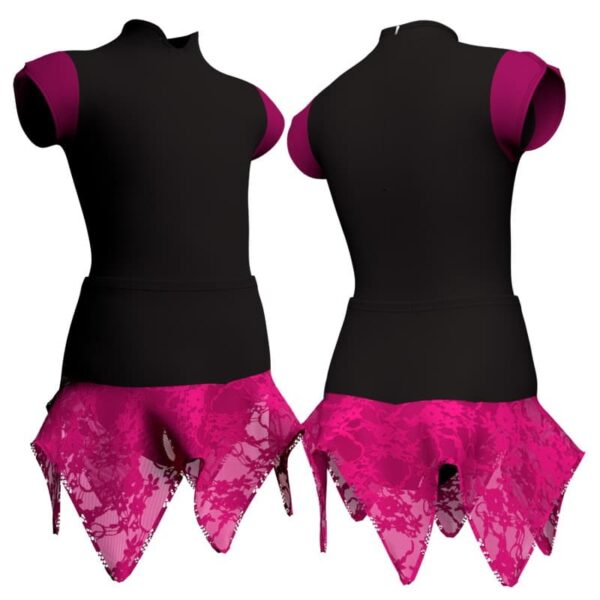 body danza con gonna maniche aletta e inserto sk308lcl2601