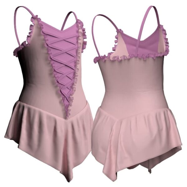 body danza con gonnellino a bretelle e inserto sk714lcl2624