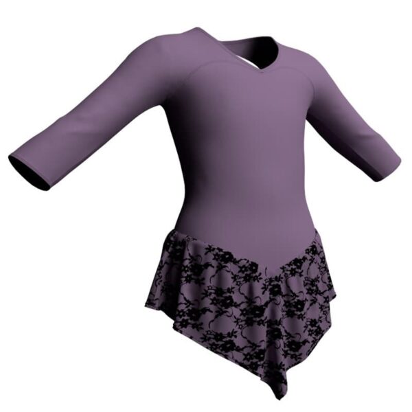 body danza con gonnellino in belen pro maniche 3 4 e inserto sk714lcb1262