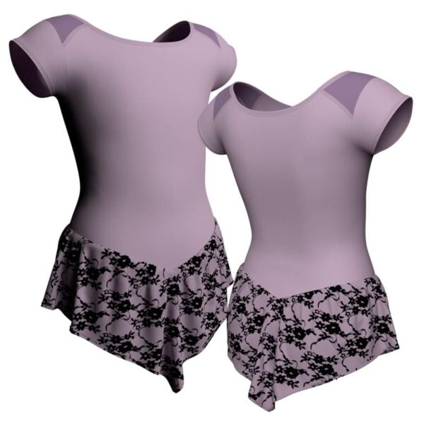 body danza con gonnellino in belen pro maniche aletta e inserto sk714lcb10041