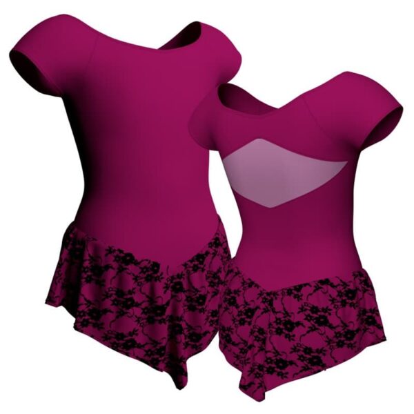 body danza con gonnellino in belen pro maniche aletta e inserto sk714lcb240