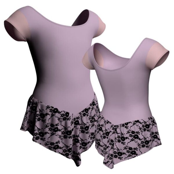 body danza con gonnellino in belen pro maniche aletta e inserto sk714lcb408t1