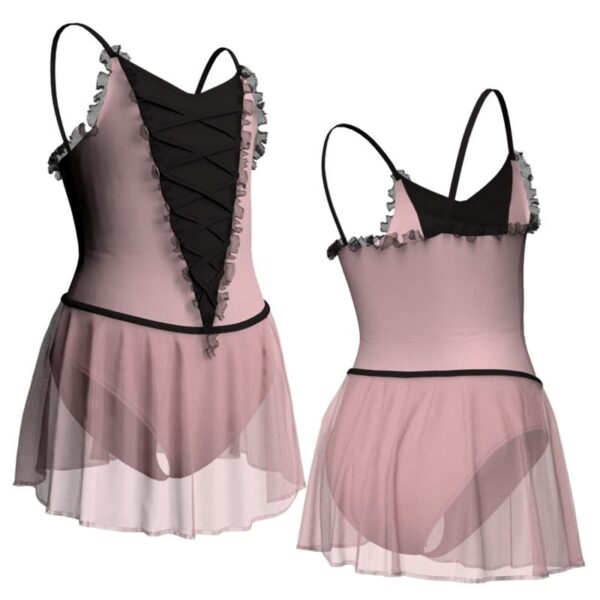 body danza con gonnellino in chiffon a bretelle e inserto sk2lcc26241