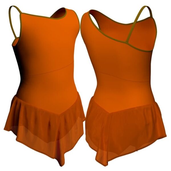 body danza con gonnellino in chiffon a bretelle e inserto sk714lcc226