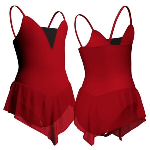 body danza con gonnellino in chiffon a bretelle e inserto sk714lcc40v