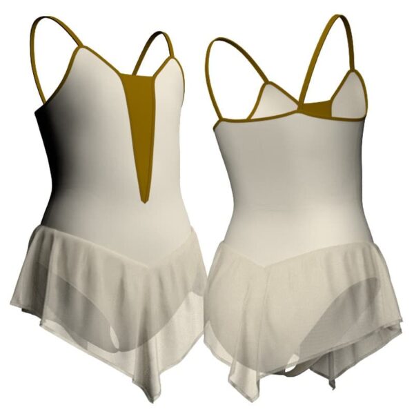 body danza con gonnellino in chiffon a bretelle e inserto sk714lcc40w