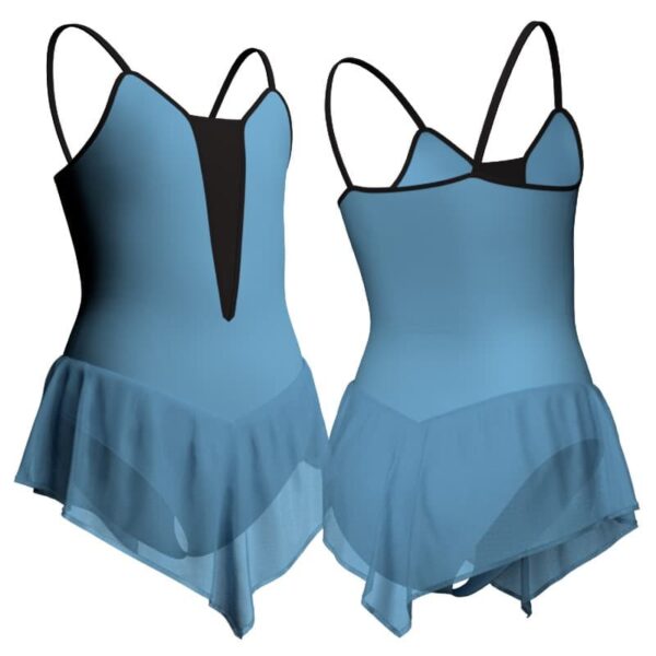 body danza con gonnellino in chiffon a bretelle e inserto sk714lcc40w1