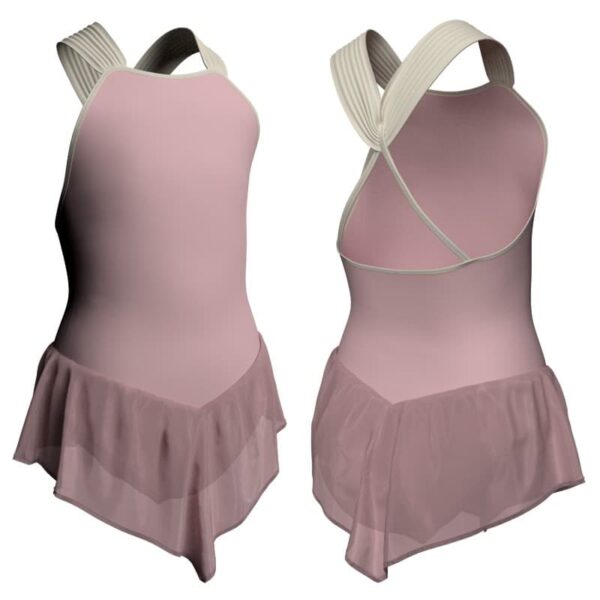 body danza con gonnellino in chiffon a bretelle sk714lcc207