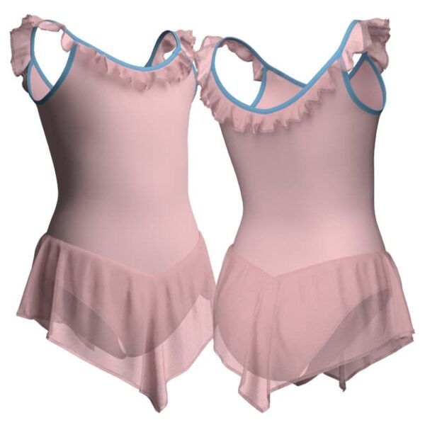 body danza con gonnellino in chiffon a bretelle sk714lcc2642