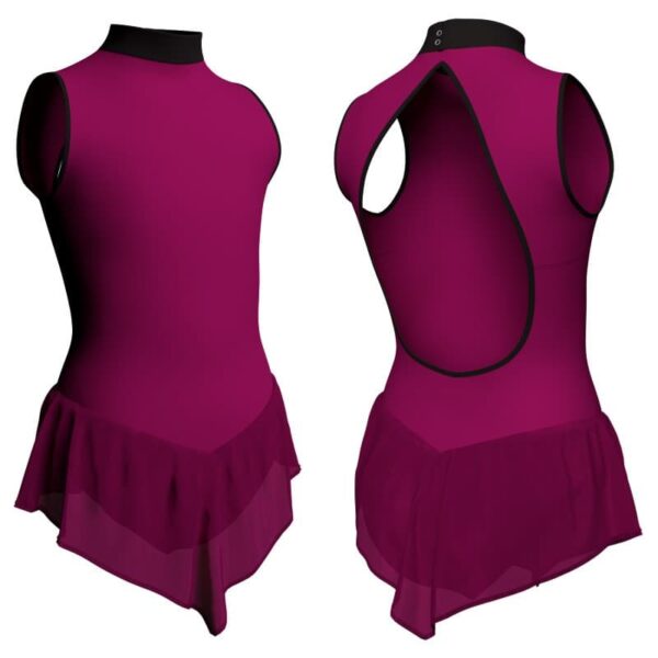 body danza con gonnellino in chiffon a canotta scollo americana sk714lcc510