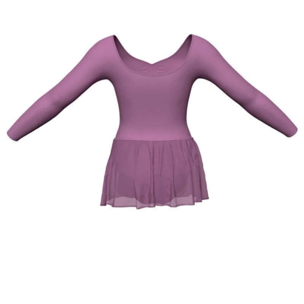 body danza con gonnellino in chiffon maniche lunghe sk515lcc30041