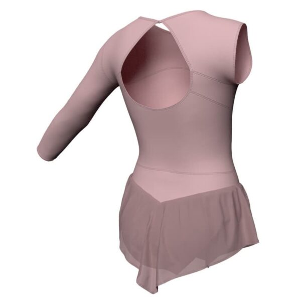 body danza con gonnellino in chiffon monospalla e inserto sk714lcc110sst3