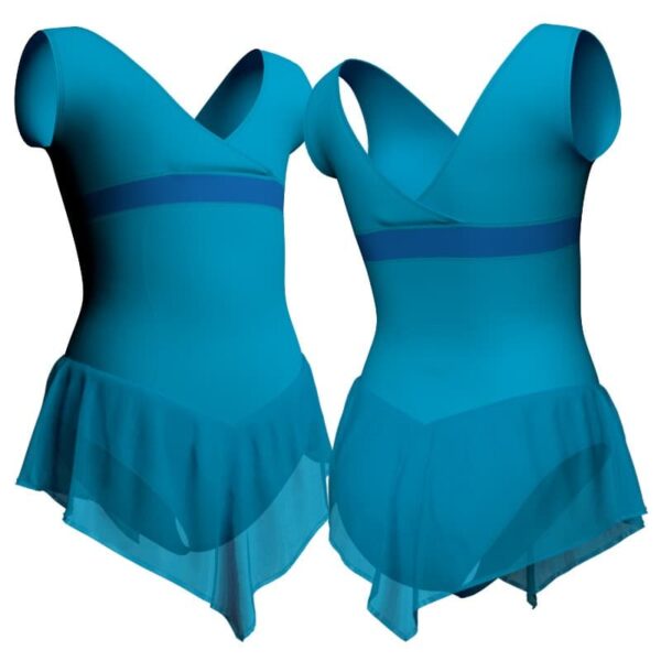 body danza con gonnellino in chiffon senza maniche e inserto sk714lcc1211