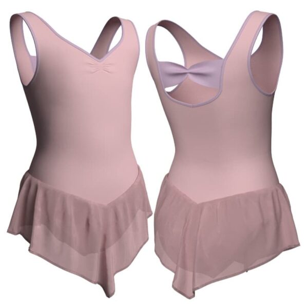 body danza con gonnellino in chiffon senza maniche e inserto sk714lcc2271