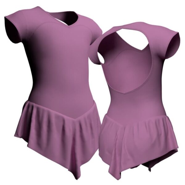 body danza con gonnellino maniche aletta e inserto sk714lcl126ss1