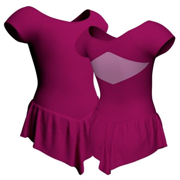 body danza con gonnellino maniche aletta e inserto sk714lcl240