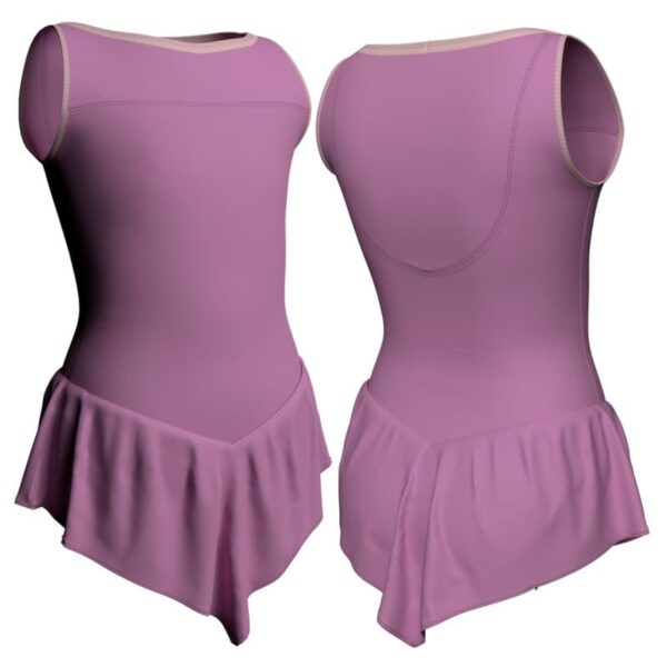 body danza con gonnellino senza maniche e inserto sk714lcl30121