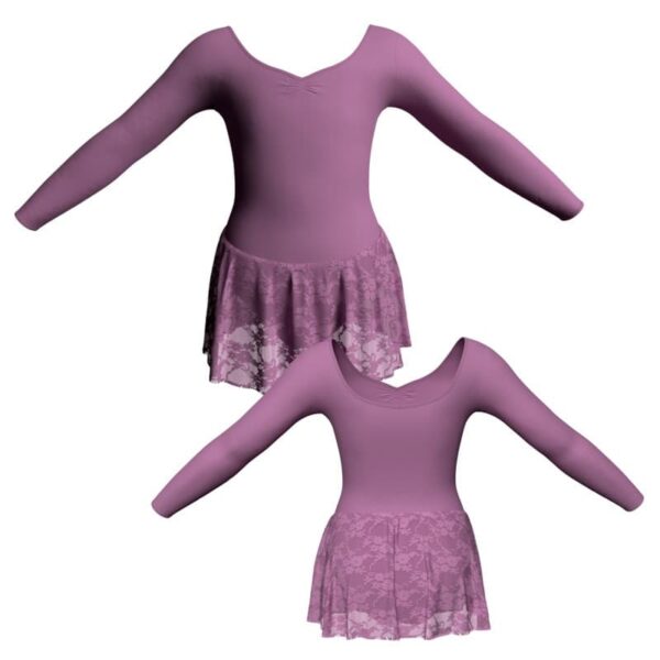 body danza gonnellino in pizzo maniche lunghe sk1lcp30041 1